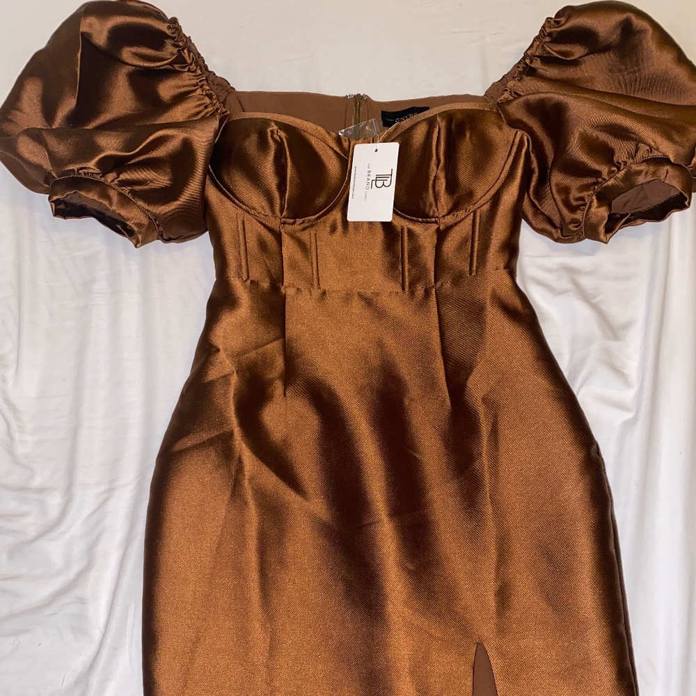 Brown midi dress